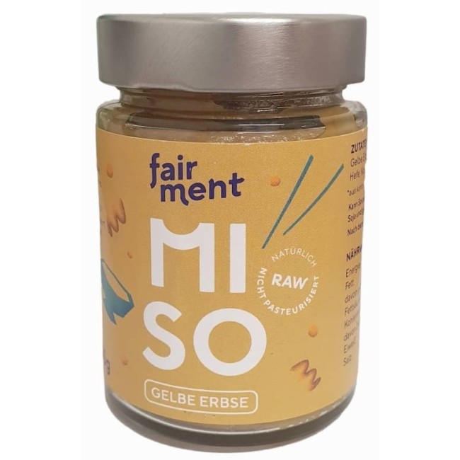 Pasta miso cu mazare galbena raw bio 200g Fairment Pasta miso cu mazare galbena raw bio 200g Fairment